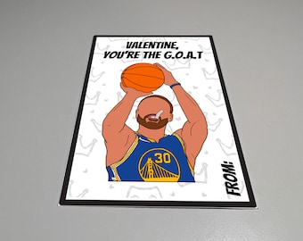 Steph Curry Valentines Day Card Printable Card Golden State Warriors Valentines Steph Curry GOAT Basketball Valentines Day for kids DIY
