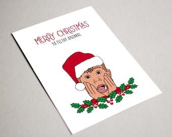 Merry Christmas Ya Filthy Animal Card, Printable Card, Kevin Mccallister Card, Home Alone Christmas Card, Funny Cute Christmas Card