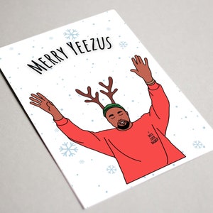 Merry Yeezus Card, Carte imprimable, Kanye West Christmas Card, Yeezus Card, Yeezy Card, Ye Card, Merry Christmas HipHop Rap Card