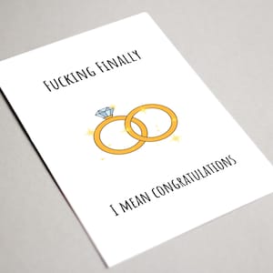 Tarjeta de compromiso, Tarjeta imprimible, tarjeta de felicitación, Tarjeta de compromiso divertida, Tarjeta de boda divertida, Finalmente comprometido, Felicidades finalmente casados