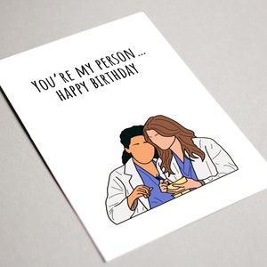 Greys You’re my person Greetings Karte, druckbare Karte, Meredith und Cristina, lustige Anatomie Karte, Freundschaftskarte, Greys Karte