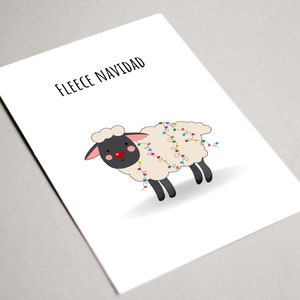 Tarjeta Feliz Navidad, Tarjeta imprimible, Tarjeta de Navidad divertida, Navidad polar, Tarjeta navideña linda divertida, Tarjeta de cordero lindo