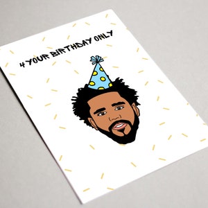J Cole 4 Your Birthday Only, druckbare Karte, J Cole 4 Your Eyez Only, J Cole Geburtstagskarte, HipHop Geburtstag, Rap Geburtstagskarte