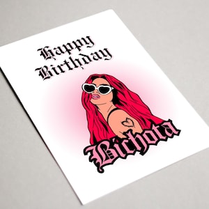 Carte d'anniversaire de Karol G imprimable, joyeux anniversaire Bichota, carte d'anniversaire de téléchargement instantané, Reggaeton, cadeau de fan de Karol G