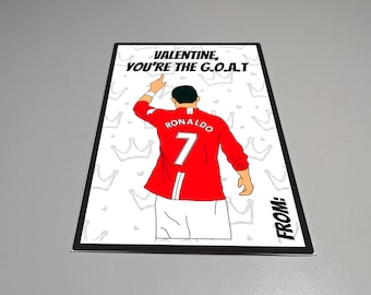 Ronaldo Valentine Card, carte imprimable, Cristiano Ronaldo Valentine imprimable, chèvre, carte de football, carte Football Valentines, Kids Valentine