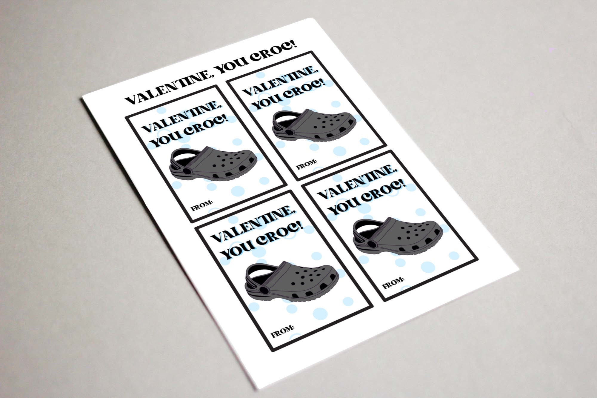 You Croc My World Printable Valentine's Day Card, Croc Charms, Kid's Vday  Cards, Punny, Clever, Cute 