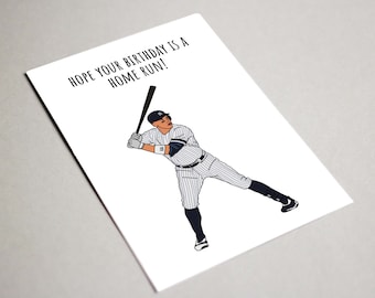 Aaron Judge Birthday Card, Printable Card, Hope your Birthday is a Home Run Card, New York Yankees, Baseball birthday card, MLB