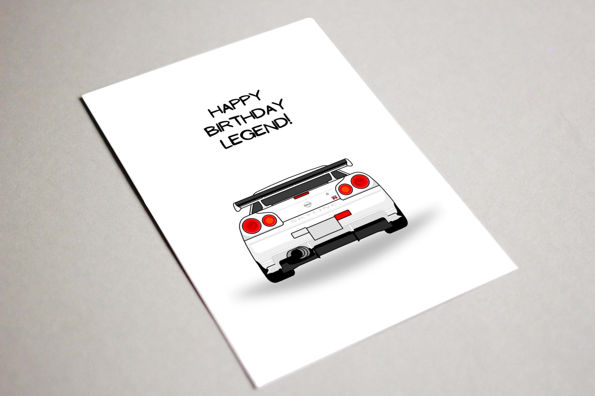 Nissan Skyline R34 Printable Card, Happy Birthday Legend Birthday