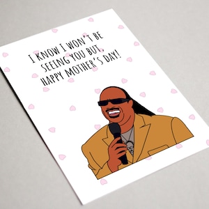 Tarjeta divertida del Día de la Madre, Tarjeta del Día de la Madre Stevie Wonder, Tarjeta imprimible, Tarjeta linda del Día de la Madre, tarjeta del día de las madres de larga distancia