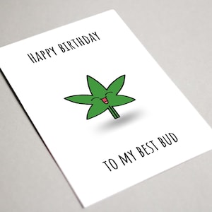 親友への面白い誕生日カード、印刷可能なカード、面白い大麻マリファナ誕生日カード、親友への誕生日おめでとう