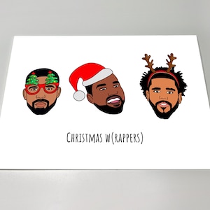 Weihnachten wRappers Karte, druckbare Karte, Drake Kanye J Cole Weihnachtskarte, Rapper, HipHop Weihnachtskarte, Rap Weihnachtskarte
