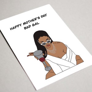 Descarga digital imprimible Tarjeta Rihanna Feliz Día de las Madres Bad Gal Tarjeta de felicitación Bad Gal RiRi Fenty Savage