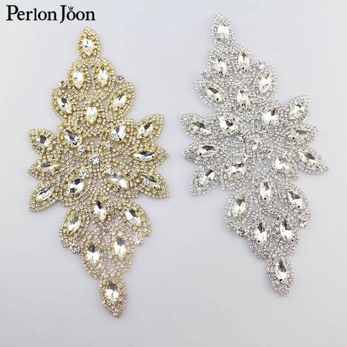 Gold Rhinestone Bridal Sash Appliqué main image 1
