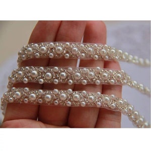  SEWACC Purse Handles Pearl Chain Purse Chain Strap Braided Belt  Bag Chain Pearl Purse Strap Purse Chain Replacement Chain Purse Shoulder  Bag Strap Woven Bag Making Messenger White