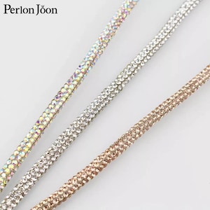 Dentelle corde strass AB garniture métallique scintillante robe de laçage bordure tour de taille décolleté ruban de cristal MARIAGE décoration de mariée embellissement
