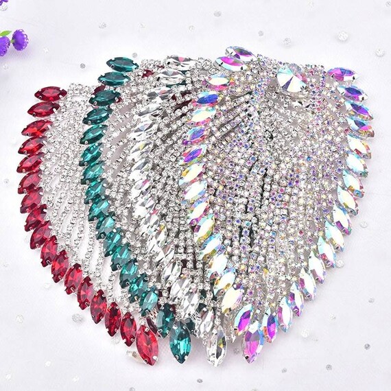 Buy Shoulder Sleeve Rhinestone Epaulet Applique Bridal Trim AB Silver Gold Dress Wedding Sparkling Diamante Sew on Sparkle Prom Dance Costume Online in India Etsy
