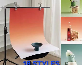 Fondo de fotografía degradado / Papel pintado degradado de doble cara, 57 x 87 cm