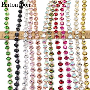 Oval circle rhinestone 1-5 YARDS colourful prom sash length trim waistline belt APPLIQUE dress gown bag shoe dance costume garment making