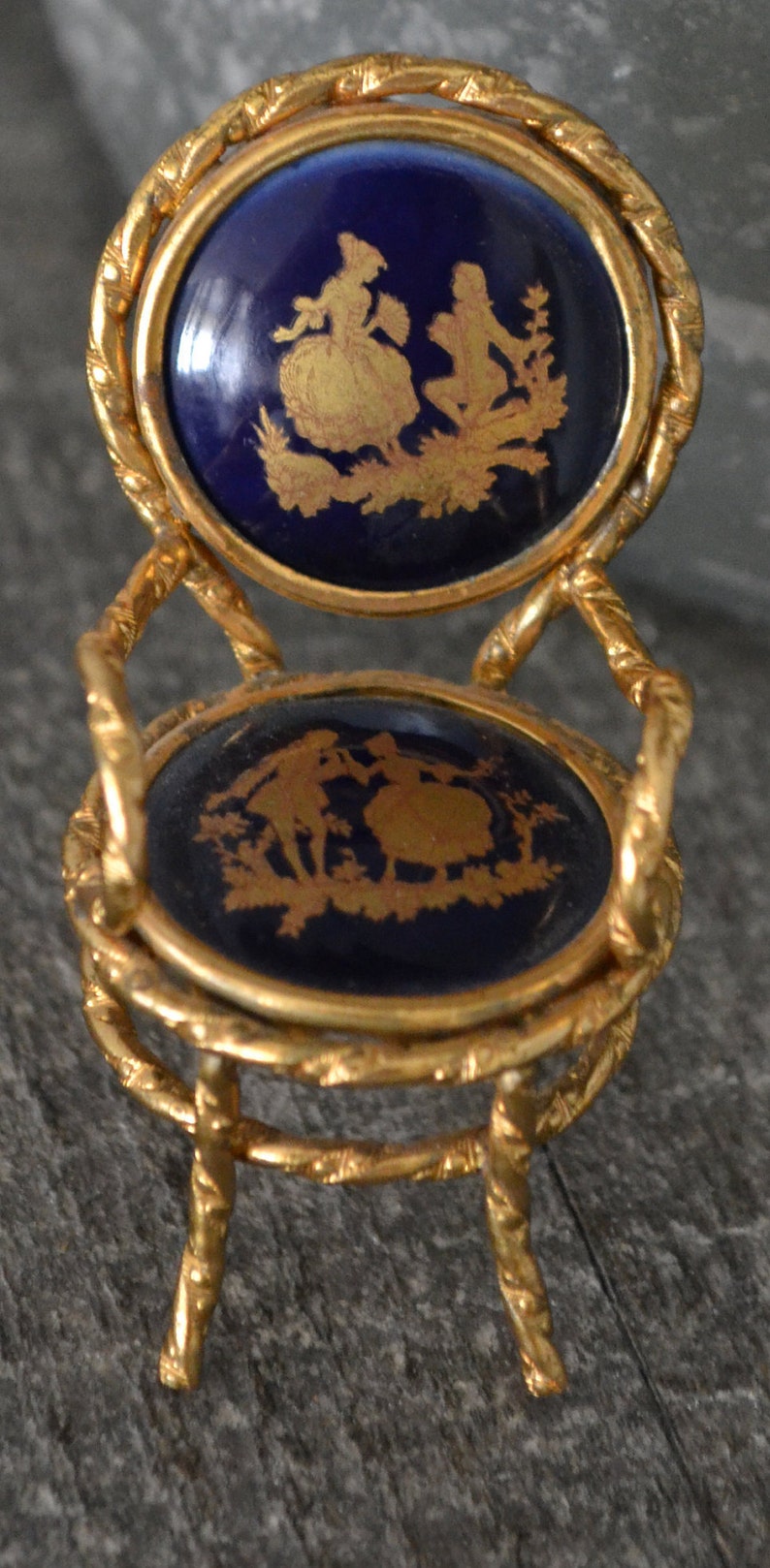 Rare Blue Limoges Miniature Bistro Set Limoges Table With ...