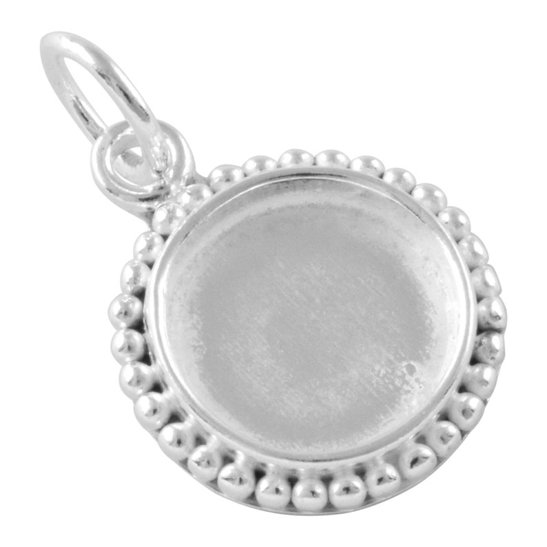Sterling Silver Round Bezel Blank Cup Pendant Setting Silver Etsy