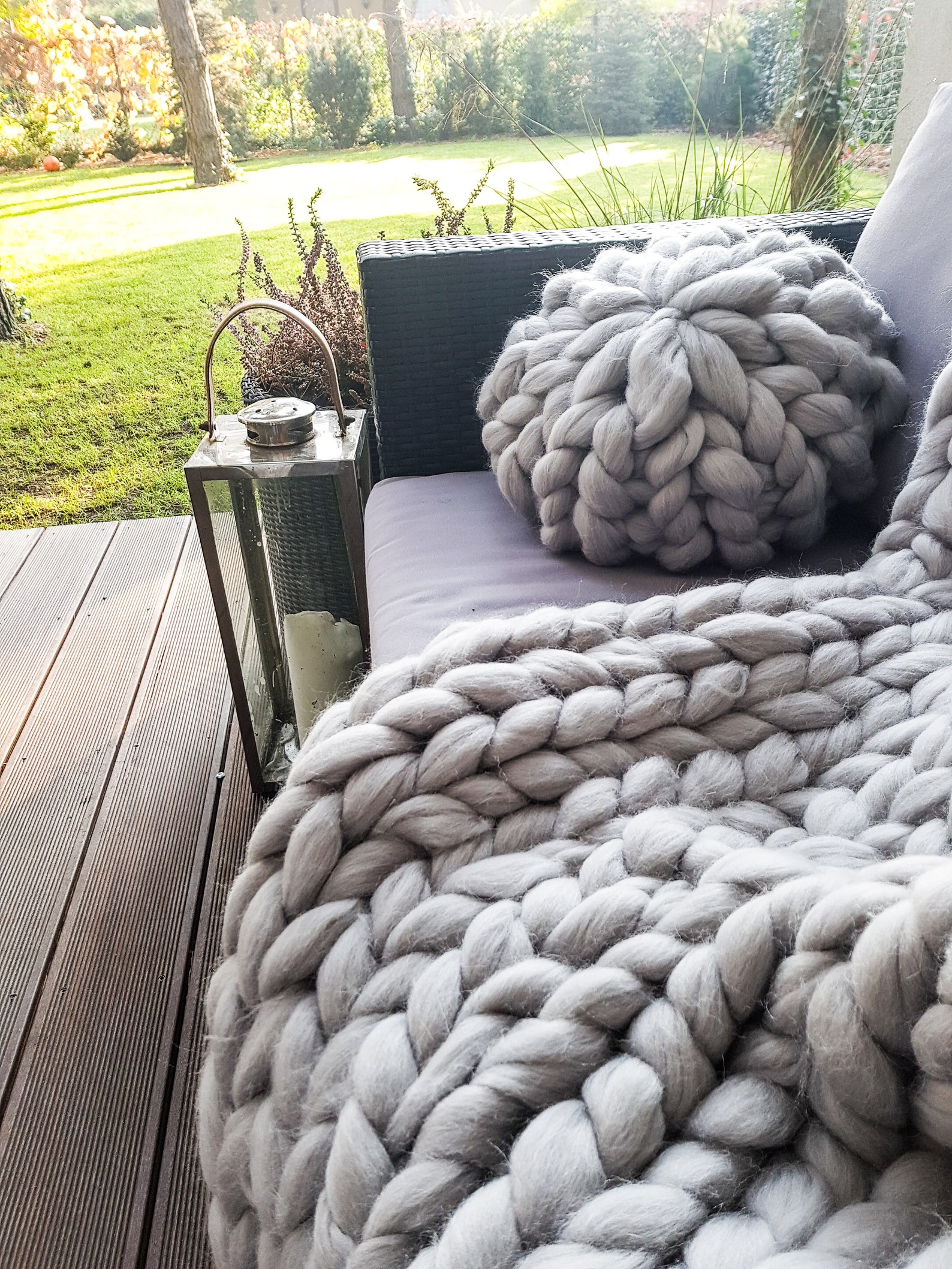 Gray Chunky Knit Blanket Gray Chunky Knit Throw Giant Knit Etsy