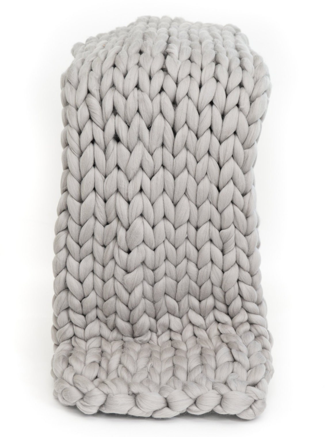 Gray Chunky Knit Blanket Gray Chunky Knit Throw Giant Knit Etsy