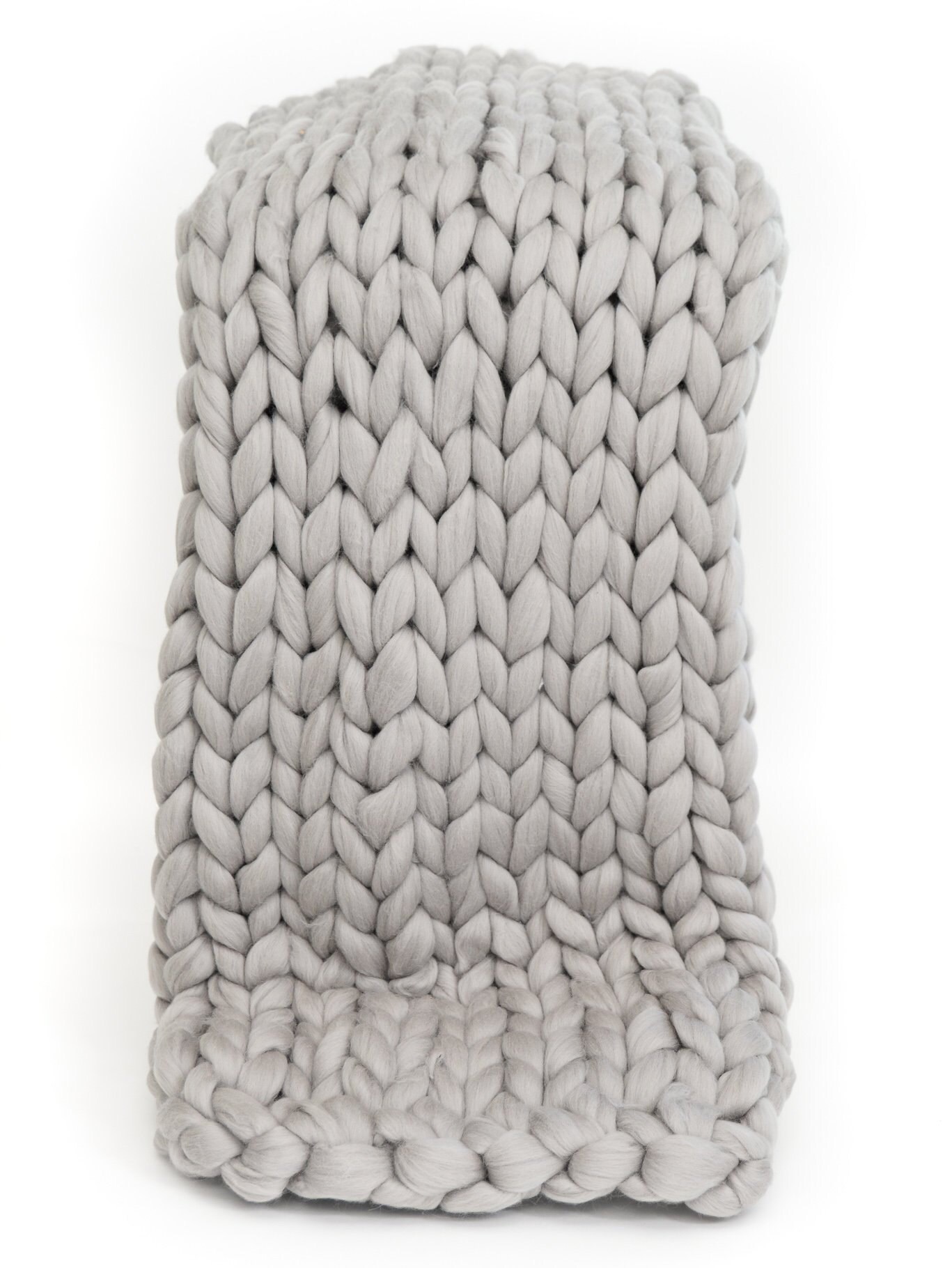 Gray Chunky Knit Blanket Gray Chunky Knit Throw Giant Knit Etsy