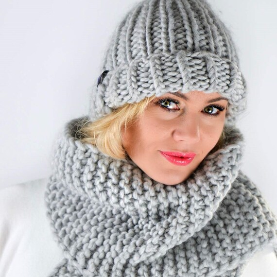 Cappello e sciarpa set per lei berretto di lana alpaca e | Etsy Italia