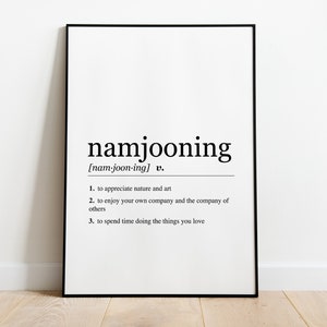 Namjooning Print Digitale Download - BTS - Kim Namjoon Poster - Bangtan LEGER - Definitie Print - Woordenboekposter