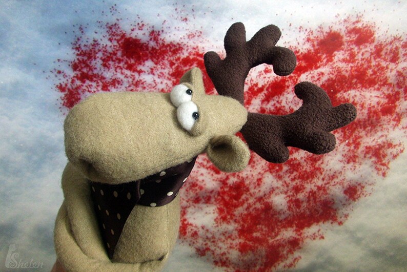 Moose with heart moose felt moose in a tie moose soft toy Etsy