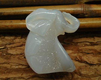 Kristall Tier Edelstein Elefant. Hand geschnitzt E-Elefant Figur Dekoration. Geschenkidee zum Jubiläum (C0996)