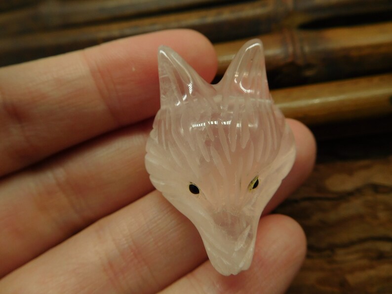 Fox Jewelry Gift Brown Fox Birthday Gift B4115 Fox Jewelry Fox Necklace Natural Stone Carving Carved Rose Quartz Fox.Fox Pedant
