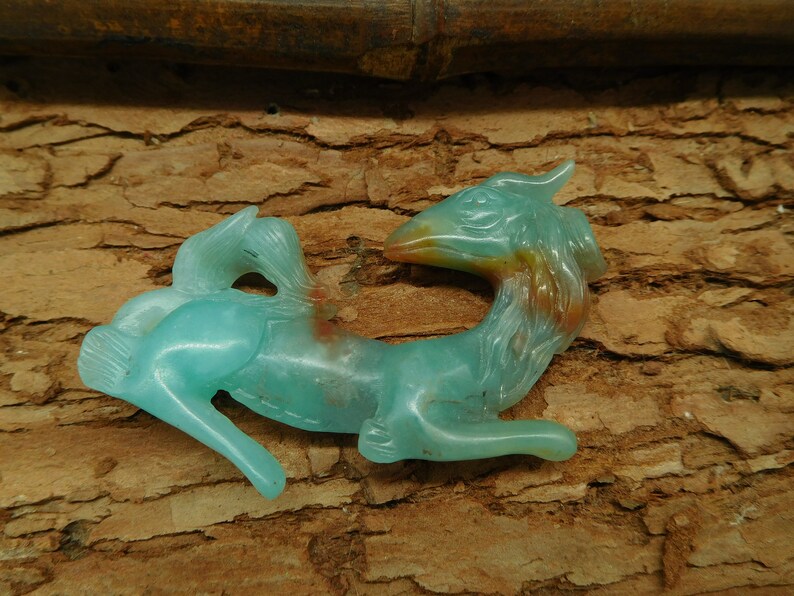 Animal Lover Animal Bead Dragon Bead Unique Gift Carved Amazonite Horse Carved Pegasus Pendant Amazonite Carving C0080