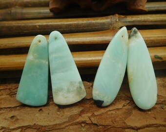 Amazonite earring. blue amazonite pendant. gemstone earrings. stone pair drill. crystal earring. drill cabochon. loose bead. (B5000)