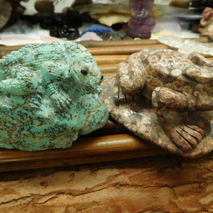 Succor Jasper Carving Frog. Stone Carve Lizard Figurine. Frog Decoration. Animal Figurine. Carving Gemstone Gift Ideas. Crystal (D422)