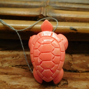 Turtle Carved Shell. Animal Jewelry. Natural Conch Shell Bead. Handmade Gift Pink Turtle Gift. Carved Pendant Turtle Beads