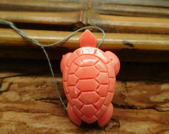 Turtle Carved Shell. Animal Jewelry. Natural Conch Shell Bead. Handmade Gift Pink Turtle Gift. Carved Pendant Turtle Beads