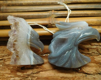 Carve crystal animal. Carved Amethyst Geode Agate Eagle. Animal Carving. Raven Pendant. Green Gemstone Carving. Valentine’s Day gift (C1082)