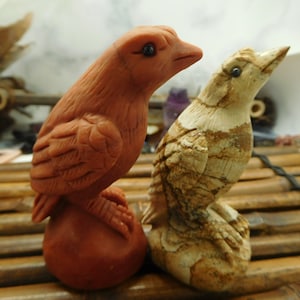 Carving Bird Natural Gemstone. Fancy Agate Gemstone Decoration. Carve Gemstone Eagle. Crystal Animal Carving.  Eagle Stone (D411)