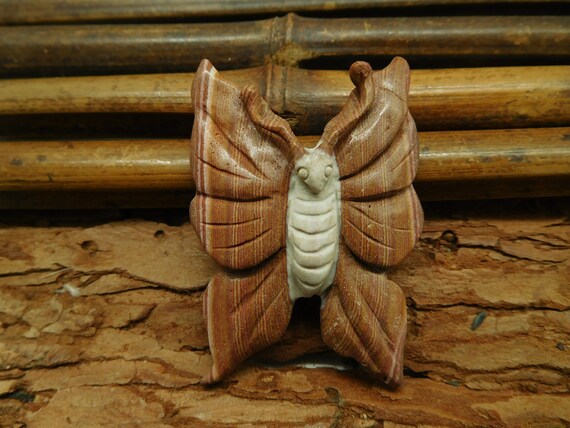 Butterfly Bead for Making Jewelry. Boho Animal Skull. 18th Birthday Idea for Her. Agate Carve Pendant Head. Amulet Totem Pendant (C0644)