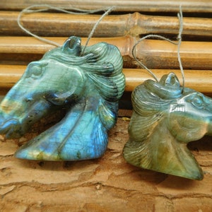 Blue Labradorite Natural Carving Horse Handmade Pendant. Stone Carving. Stone Horse. Crystal Horse Carving. Thanksgiving Day  (C1287)