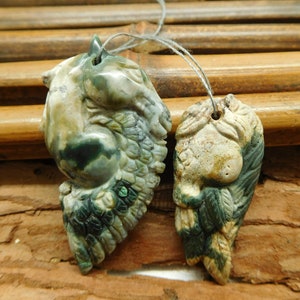 Natural Horse Carving Bead. Horse Head Pendant. Carve Horse. Ocean Jasper Craft.  Handmade Gemstone Jewelry. Black Friday Sale (B4938)