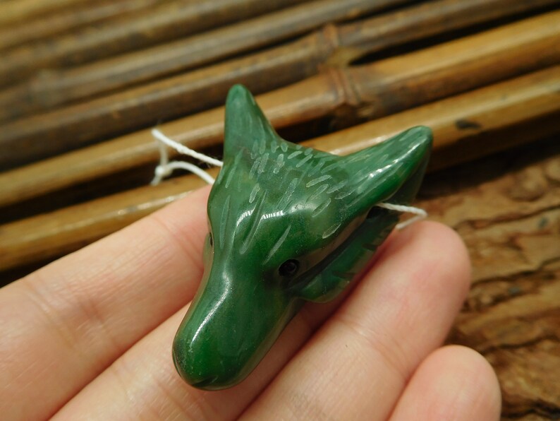 African Jade Hand Carved Wolf Pendant. Spirit Animal. Healing | Etsy