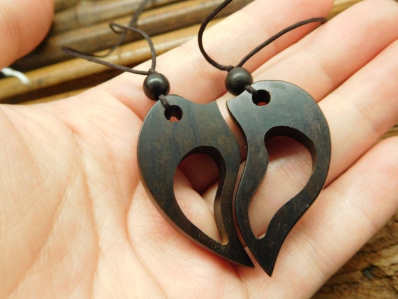 3 Pendentifs D'Amour En Bois - Décoration Suspendue Maison, Fenêtre Et Mur Style Rétro