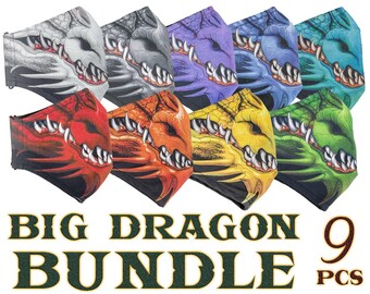 BIG Dragon Bundle - Set of 9pcs Dragon Face Masks