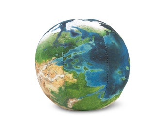 Pangaea Earth - Fictional Design - Educational Toy for Kids and Toddlers 3D Mapped and High Quality Printed Stuffed Ball