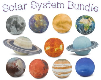 Solar System Bundle - Educational Toys for Kids and Toddlers 3D Mapped and High Quality Printed Stuffed Ball