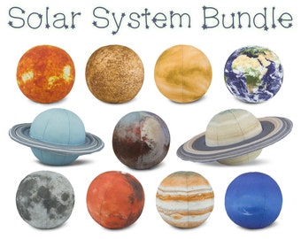 Solar System Bundle - Educational Toys for Kids and Toddlers 3D Mapped and High Quality Printed Stuffed Ball