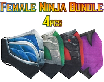 Female Ninja Bundle - Set of 4pcs Mortal Kombat Ninja Face Masks