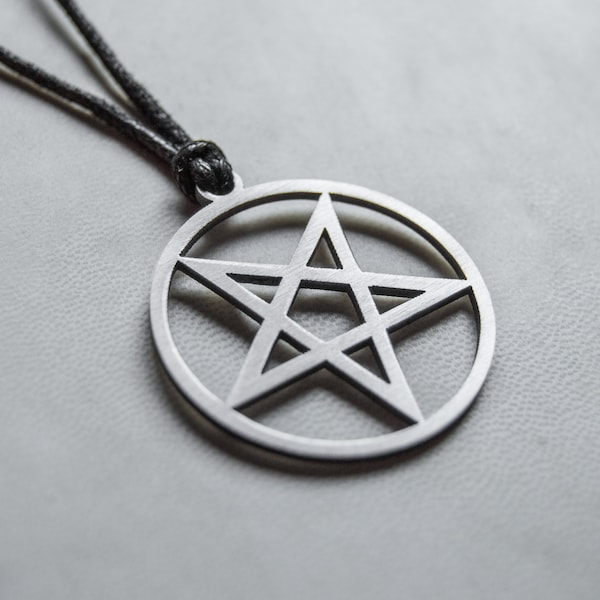 Inverted Pentagram - Reversed Pentagram - Stainless Steel Pendant Necklace